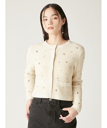 アラモードグリッター 白 ニット/セーター（ホワイト/白色系・ビジュー）ファッション通販