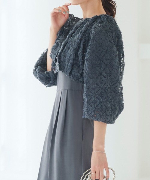 RUIRUE BOUTIQUE(ルイルエブティック)の「オケージョンドレス 結婚式 ストレッチ 洗える | 華やぎ セットアップ ドレス 立体 レース ボレロ / オールインワン | 二次会 披露宴 パーティー 美脚 パーティードレス(パンツドレス・レディース・チャコール/オフホワイト/ブラック・LL/S/M/L)」の19枚目の写真