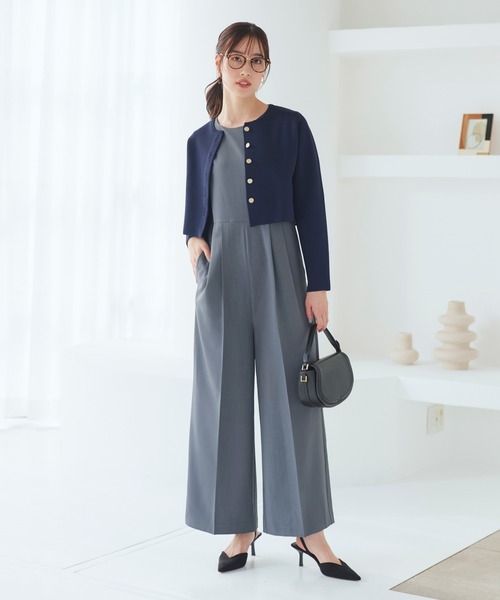 RUIRUE BOUTIQUE(ルイルエブティック)の「オケージョンドレス 結婚式 ストレッチ 洗える | 華やぎ セットアップ ドレス 立体 レース ボレロ / オールインワン | 二次会 披露宴 パーティー 美脚 パーティードレス(パンツドレス・レディース・チャコール/オフホワイト/ブラック・LL/S/M/L)」の21枚目の写真