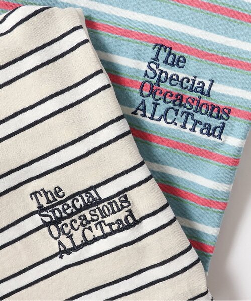 apres les cours(アプレレクール)の「ALCロゴボーダーTシャツ(Tシャツ/カットソー・キッズ・ベージュ/サックスブルー・130/120/110/100/90/80)」の4枚目の写真