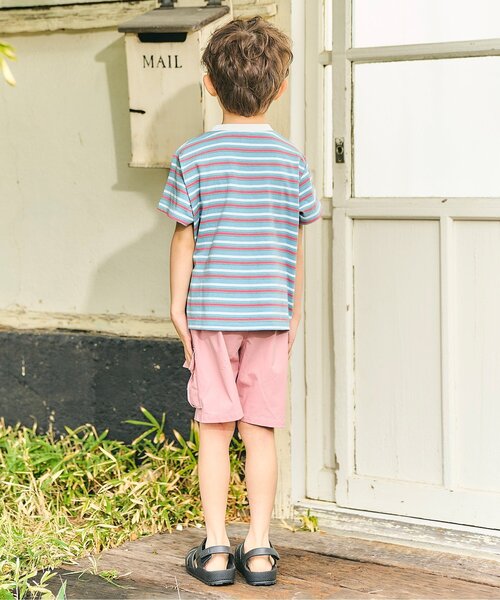 apres les cours(アプレレクール)の「ALCロゴボーダーTシャツ(Tシャツ/カットソー・キッズ・ベージュ/サックスブルー・130/120/110/100/90/80)」の10枚目の写真