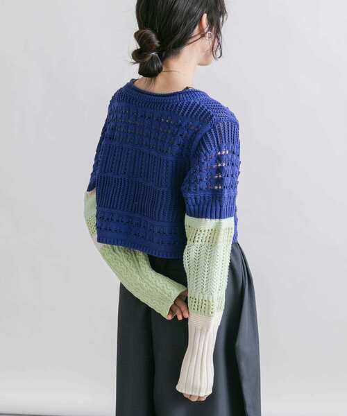 KBF(ケイビーエフ)の「パッチワークショートカーディガン(カーディガン/ボレロ・レディース・ホワイト系その他/ブルー系その他/ピンク系その他・ONE)」の6枚目の写真