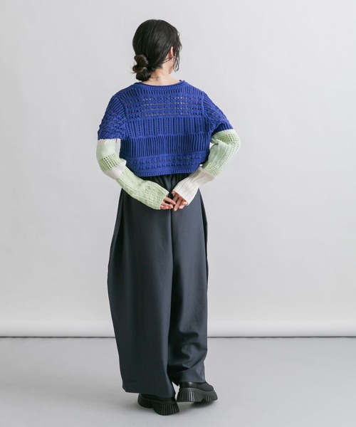 KBF(ケイビーエフ)の「パッチワークショートカーディガン(カーディガン/ボレロ・レディース・ホワイト系その他/ブルー系その他/ピンク系その他・ONE)」の8枚目の写真