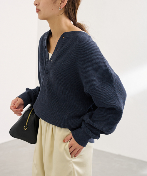 ≪追加≫ワッフルヘンリープルオーバー（Tシャツ/カットソー