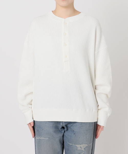 FRAMeWORK(フレームワーク)の「≪追加≫ワッフルヘンリープルオーバー(Tシャツ/カットソー・レディース・スミクロ/ベージュ/ネイビー/ホワイト系その他・FREE)」の5枚目の写真