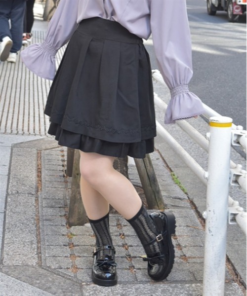 axes femme(アクシーズファム)の「ハイウエストフレアタックスカート(スカート・レディース・ブラック/ブルー/キナリ・FREE)」の2枚目の写真