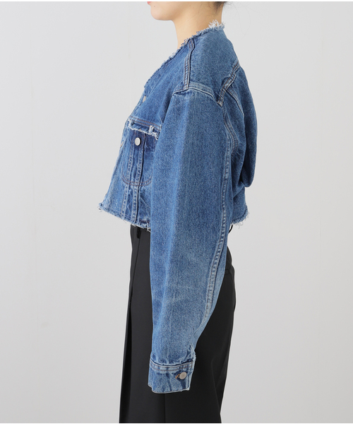 IENA(イエナ)の「QUIITO/キート NO COLLOR DENIM JK デニムジャケット(デニムジャケット・レディース・ブルー系その他・FREE)」の14枚目の写真