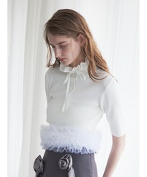 etre loin | Hem tulle rib knit(ニット/セーター)