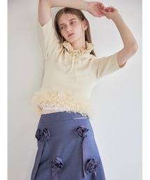 Hem tulle rib knit