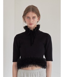 etre loin | Hem tulle rib knit(ニット/セーター)