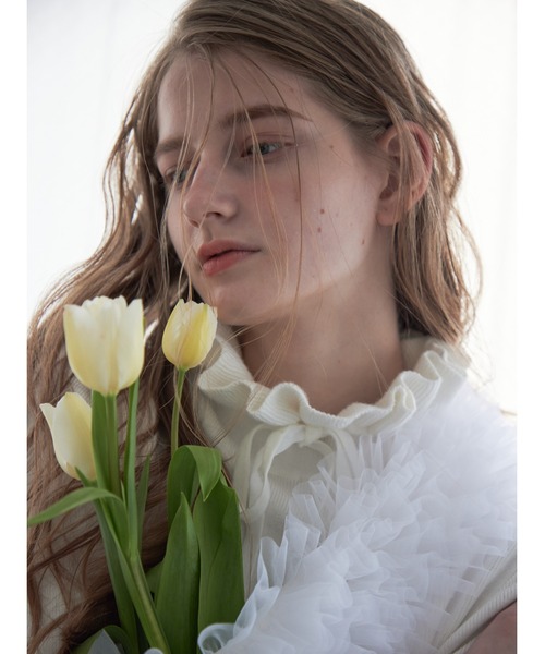 etre loin（エトルワン）の「Hem tulle rib knit（ニット/セーター・レディース・イエロー/ホワイト/ブラック・M）」の16枚目の写真