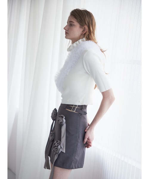 etre loin（エトルワン）の「Hem tulle rib knit（ニット/セーター・レディース・イエロー/ホワイト/ブラック・M）」の14枚目の写真