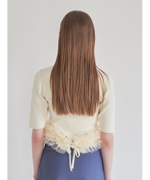 etre loin（エトルワン）の「Hem tulle rib knit（ニット/セーター・レディース・イエロー/ホワイト/ブラック・M）」の21枚目の写真