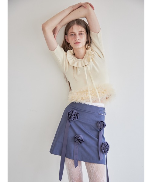 etre loin（エトルワン）の「Hem tulle rib knit（ニット/セーター・レディース・イエロー/ホワイト/ブラック・M）」の17枚目の写真