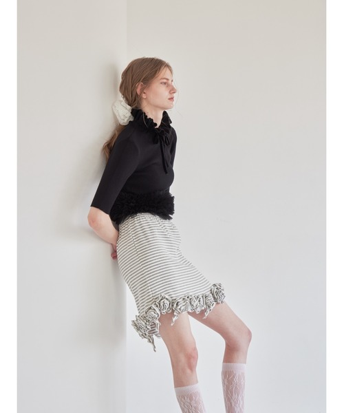 etre loin(エトルワン)の「Hem tulle rib knit(ニット/セーター・レディース・イエロー/ホワイト/ブラック・M)」の22枚目の写真