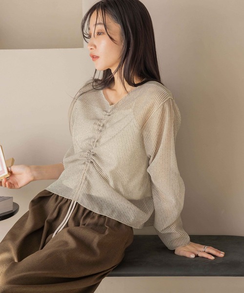 LOWRYS FARM(ローリーズファーム)の「シャーリングシアーラッセルプルオーバー 291346(Tシャツ/カットソー・レディース・アイボリー/ブルー/ブラック/その他・FREE)」の6枚目の写真