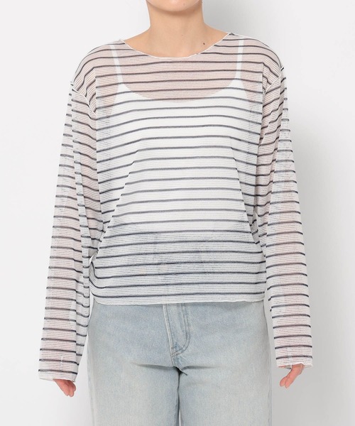LOWRYS FARM(ローリーズファーム)の「シャーリングシアーラッセルプルオーバー 291346(Tシャツ/カットソー・レディース・アイボリー/ブルー/ブラック/その他・FREE)」の7枚目の写真