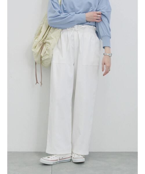 Samansa Mos2 blue(サマンサモスモスブルー)の「ストレートイージーパンツ(その他パンツ・レディース・チャコールグレー/オフホワイト/ピンク・F)」の1枚目の写真