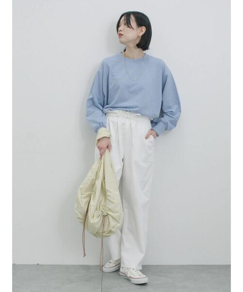 Samansa Mos2 blue(サマンサモスモスブルー)の「ストレートイージーパンツ(その他パンツ・レディース・チャコールグレー/オフホワイト/ピンク・F)」の13枚目の写真