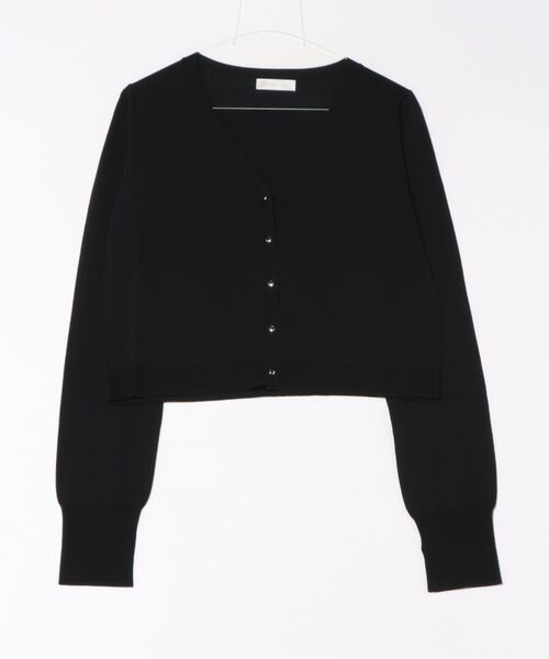 12Twelve Agenda（トゥエルブ　アジェンダ）の「【UVカット】Vネッククロップド長袖ニットカーディガン（カーディガン/ボレロ・レディース・オフホワイト/ブラック/グレー・M）」の3枚目の写真