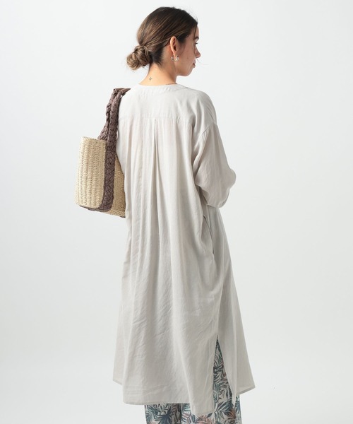 BAYFLOW（ベイフロー）の「[長袖で登場!!]シアーシャツワンピース（シャツワンピース・レディース・ブルー/ライトグレー/イエロー・SMALL/MEDIUM）」の6枚目の写真