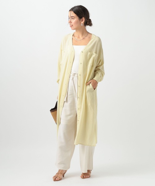 BAYFLOW（ベイフロー）の「[長袖で登場!!]シアーシャツワンピース（シャツワンピース・レディース・ブルー/ライトグレー/イエロー・SMALL/MEDIUM）」の7枚目の写真