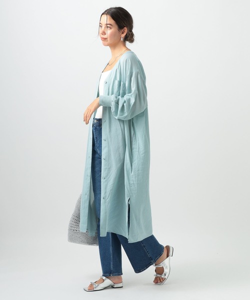 BAYFLOW（ベイフロー）の「[長袖で登場!!]シアーシャツワンピース（シャツワンピース・レディース・ブルー/ライトグレー/イエロー・SMALL/MEDIUM）」の9枚目の写真