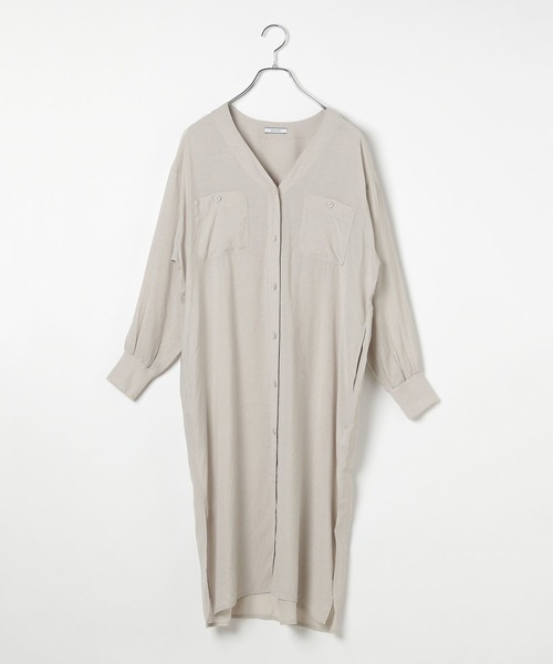 BAYFLOW（ベイフロー）の「[長袖で登場!!]シアーシャツワンピース（シャツワンピース・レディース・ブルー/ライトグレー/イエロー・SMALL/MEDIUM）」の10枚目の写真