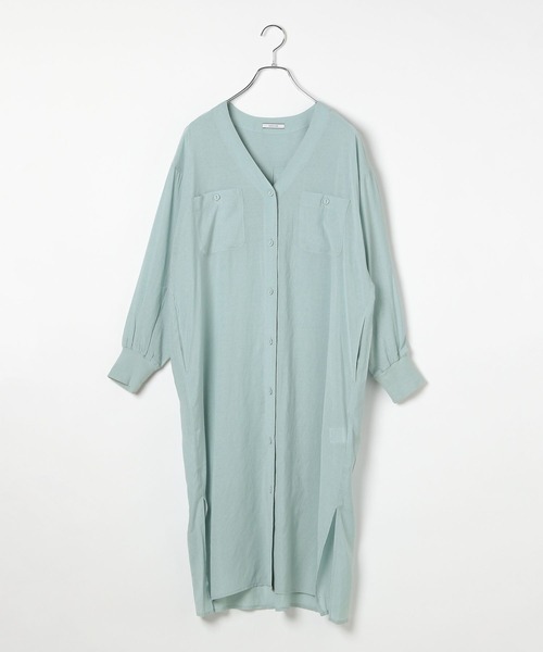 BAYFLOW（ベイフロー）の「[長袖で登場!!]シアーシャツワンピース（シャツワンピース・レディース・ブルー/ライトグレー/イエロー・SMALL/MEDIUM）」の12枚目の写真