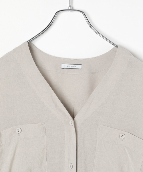 BAYFLOW（ベイフロー）の「[長袖で登場!!]シアーシャツワンピース（シャツワンピース・レディース・ブルー/ライトグレー/イエロー・SMALL/MEDIUM）」の14枚目の写真