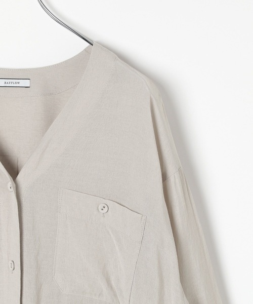 BAYFLOW（ベイフロー）の「[長袖で登場!!]シアーシャツワンピース（シャツワンピース・レディース・ブルー/ライトグレー/イエロー・SMALL/MEDIUM）」の15枚目の写真