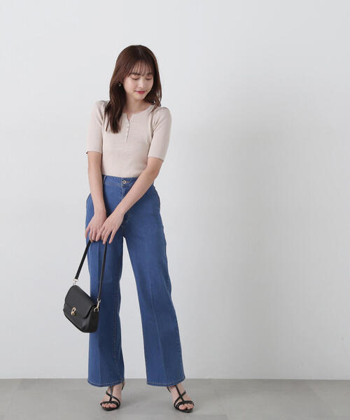 PROPORTION BODY DRESSING（プロポーションボディドレッシング）の「ヘンリーネックニット / 1215170404（ニット/セーター・レディース・ピンク/ベージュ/ブラック・MEDIUM/SMALL）」の13枚目の写真