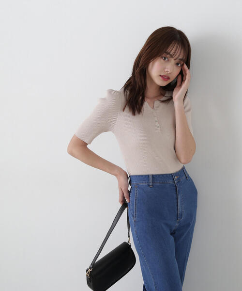 PROPORTION BODY DRESSING（プロポーションボディドレッシング）の「ヘンリーネックニット / 1215170404（ニット/セーター・レディース・ピンク/ベージュ/ブラック・MEDIUM/SMALL）」の12枚目の写真