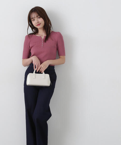 PROPORTION BODY DRESSING（プロポーションボディドレッシング）の「ヘンリーネックニット / 1215170404（ニット/セーター・レディース・ピンク/ベージュ/ブラック・MEDIUM/SMALL）」の9枚目の写真