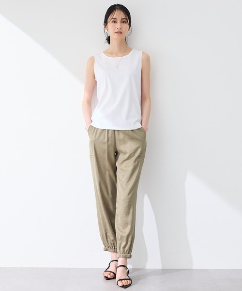 A/C DESIGN BY ALPHA CUBIC（エーシーデザインバイアルファキュービック）の「2025春夏【接触冷感・UVカット】スゴつやタンクトップ（Tシャツ/カットソー・レディース・ブラック/オフホワイト・L/LL/M）」の7枚目の写真