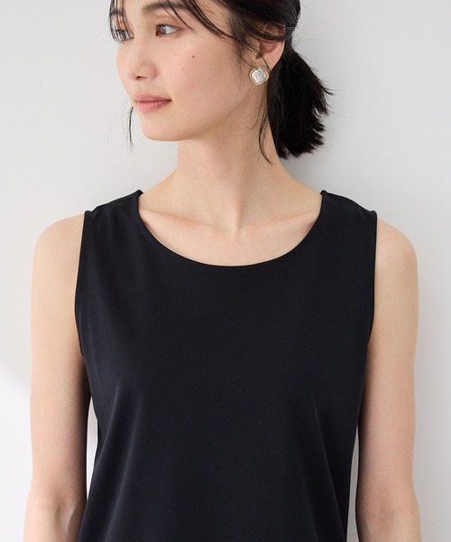 A/C DESIGN BY ALPHA CUBIC（エーシーデザインバイアルファキュービック）の「2025春夏【接触冷感・UVカット】スゴつやタンクトップ（Tシャツ/カットソー・レディース・ブラック/オフホワイト・L/LL/M）」の14枚目の写真