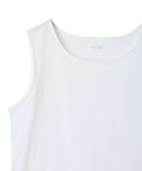 A/C DESIGN BY ALPHA CUBIC（エーシーデザインバイアルファキュービック）の「2025春夏【接触冷感・UVカット】スゴつやタンクトップ（Tシャツ/カットソー・レディース・ブラック/オフホワイト・L/LL/M）」の19枚目の写真