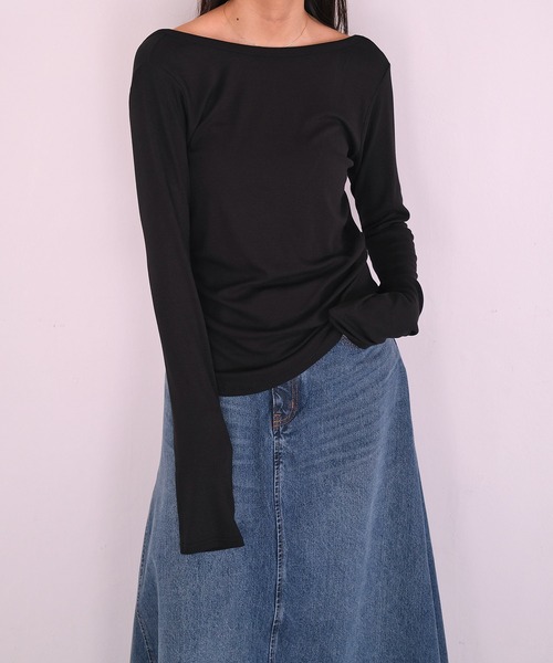 AKTE（アクテ）の「バックラウンドリラックスプルオーバー（Tシャツ/カットソー・レディース・アイボリー/ブラック/ライトグリーン・FREE）」の5枚目の写真