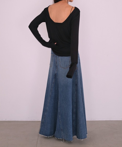 AKTE（アクテ）の「バックラウンドリラックスプルオーバー（Tシャツ/カットソー・レディース・アイボリー/ブラック/ライトグリーン・FREE）」の6枚目の写真