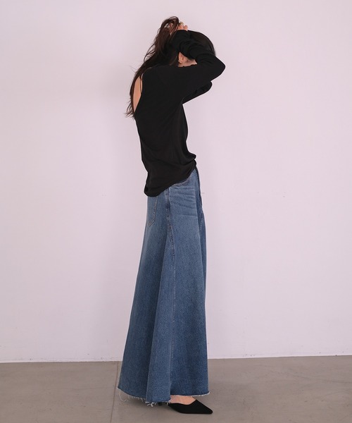 AKTE（アクテ）の「バックラウンドリラックスプルオーバー（Tシャツ/カットソー・レディース・アイボリー/ブラック/ライトグリーン・FREE）」の7枚目の写真