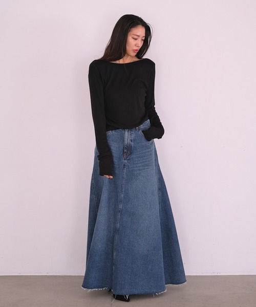 AKTE（アクテ）の「バックラウンドリラックスプルオーバー（Tシャツ/カットソー・レディース・アイボリー/ブラック/ライトグリーン・FREE）」の8枚目の写真