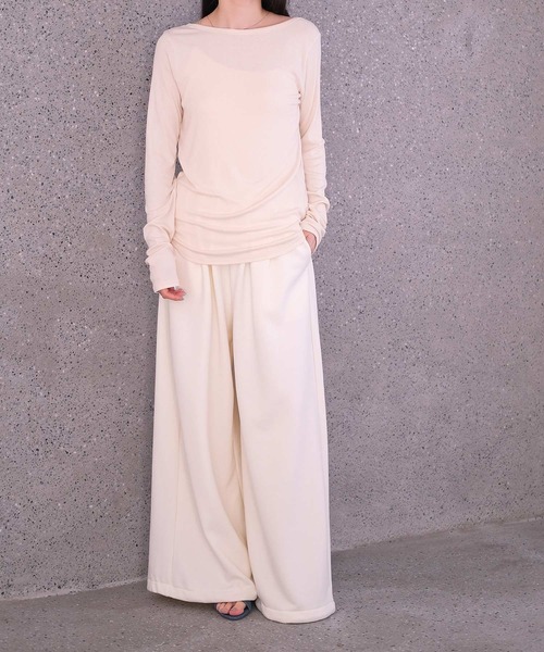 AKTE（アクテ）の「バックラウンドリラックスプルオーバー（Tシャツ/カットソー・レディース・アイボリー/ブラック/ライトグリーン・FREE）」の10枚目の写真