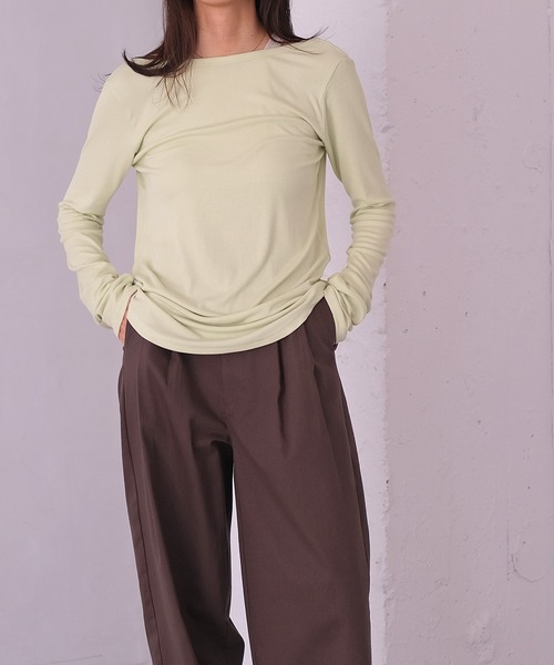 AKTE（アクテ）の「バックラウンドリラックスプルオーバー（Tシャツ/カットソー・レディース・アイボリー/ブラック/ライトグリーン・FREE）」の22枚目の写真