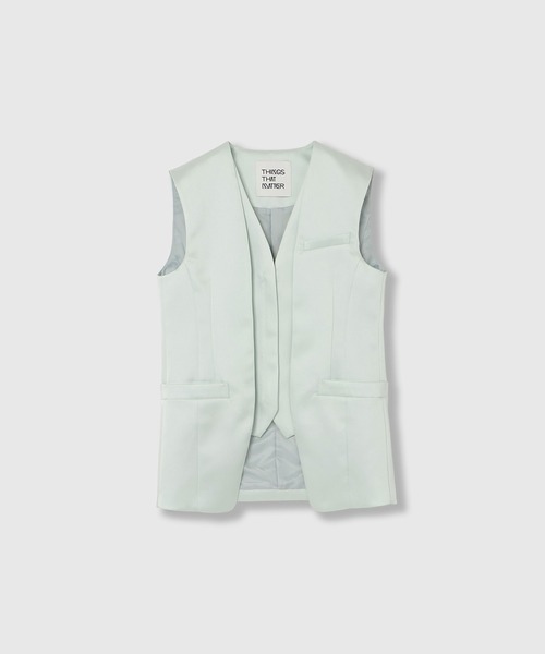 DOUBLE SATIN LAYERED GILET / ダブルサテンレイヤードジレ