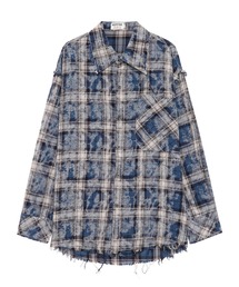 B'day | 【 B'day / ビーデー 】ヴィンテージ加工フリンジチェックシャツ(シャツ/ブラウス)