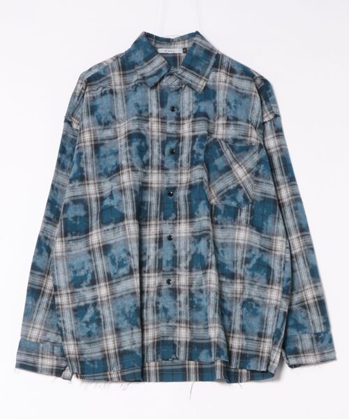 B'day（ビーデイ）の「【 B'day / ビーデー 】ヴィンテージ加工フリンジチェックシャツ（シャツ/ブラウス・メンズ・ブルー/ブラック・XX-LARGE/X-LARGE/LARGE）」の11枚目の写真