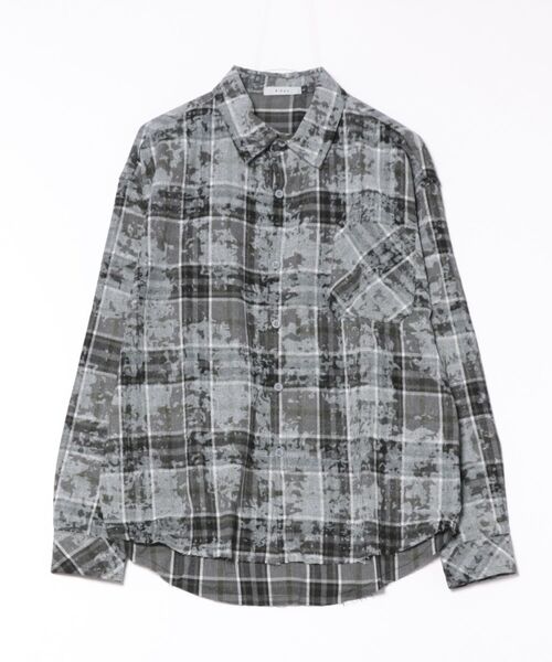 B'day（ビーデイ）の「【 B'day / ビーデー 】ヴィンテージ加工フリンジチェックシャツ（シャツ/ブラウス・メンズ・ブルー/ブラック・XX-LARGE/X-LARGE/LARGE）」の12枚目の写真