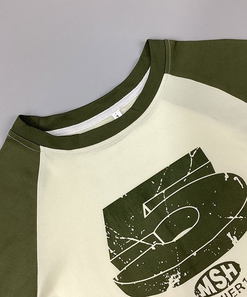 Lace Ladies(レースレディース)の「ヴィンテージ風 ナンバープリント クロップド丈 ラグランスリーブ Tシャツ(Tシャツ/カットソー・レディース・アイボリー/グレー・S/XL/M)」の13枚目の写真