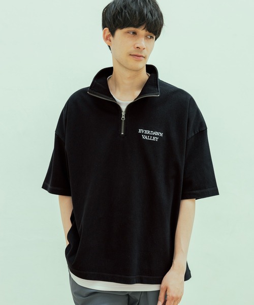 LAKOLE(ラコレ)の「デニムライクハーフZIP / 324598(Tシャツ/カットソー・メンズ・インディゴブルー/その他9/ブルー/ブラック・MEDIUM/LARGE)」の4枚目の写真