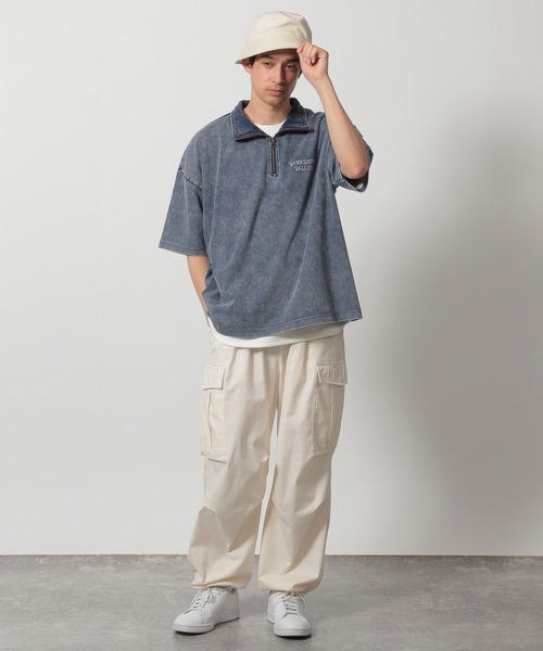 デニムライクハーフZIP / 324598（Tシャツ/カットソー）｜LAKOLE